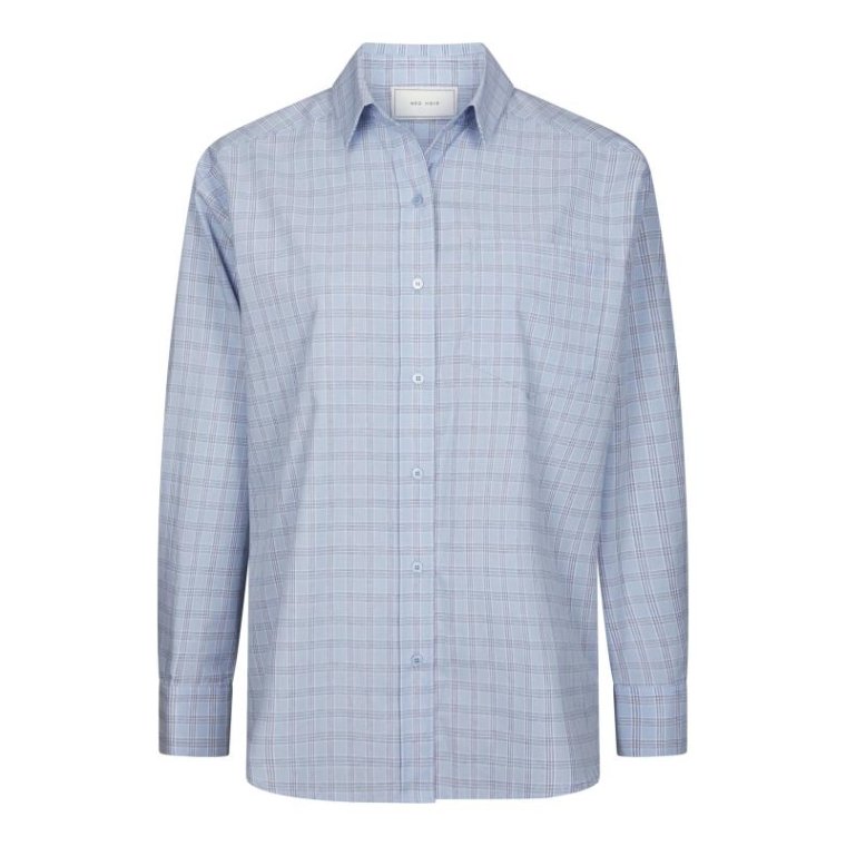 Neo Noir - Dalma Triple Check Shirt - Light Blue