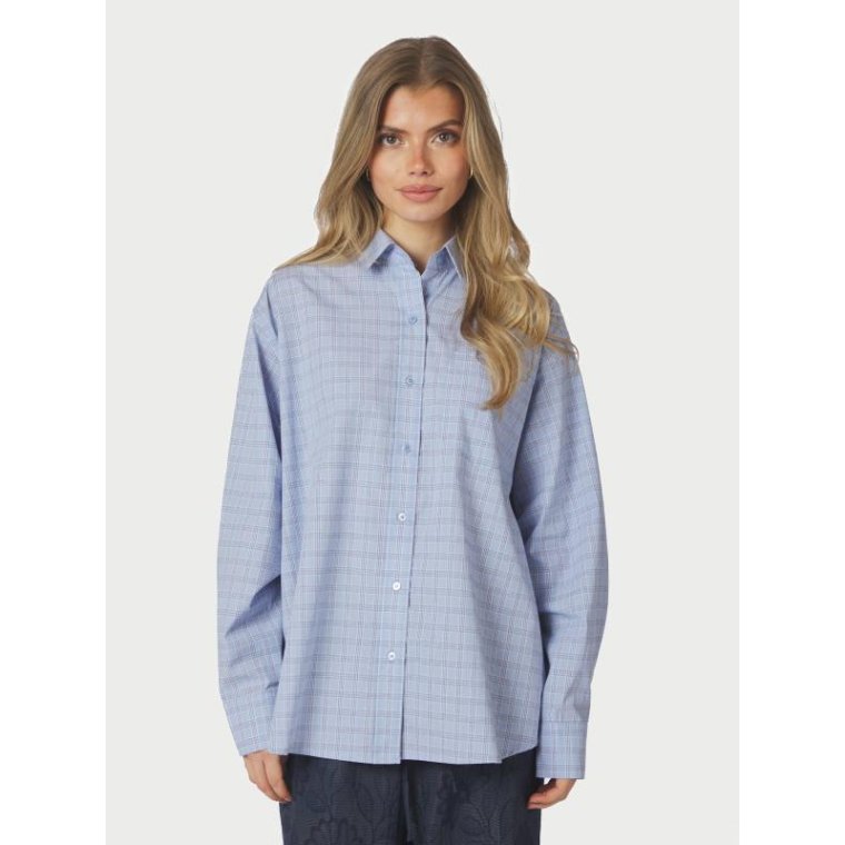 Neo Noir - Dalma Triple Check Shirt - Light Blue