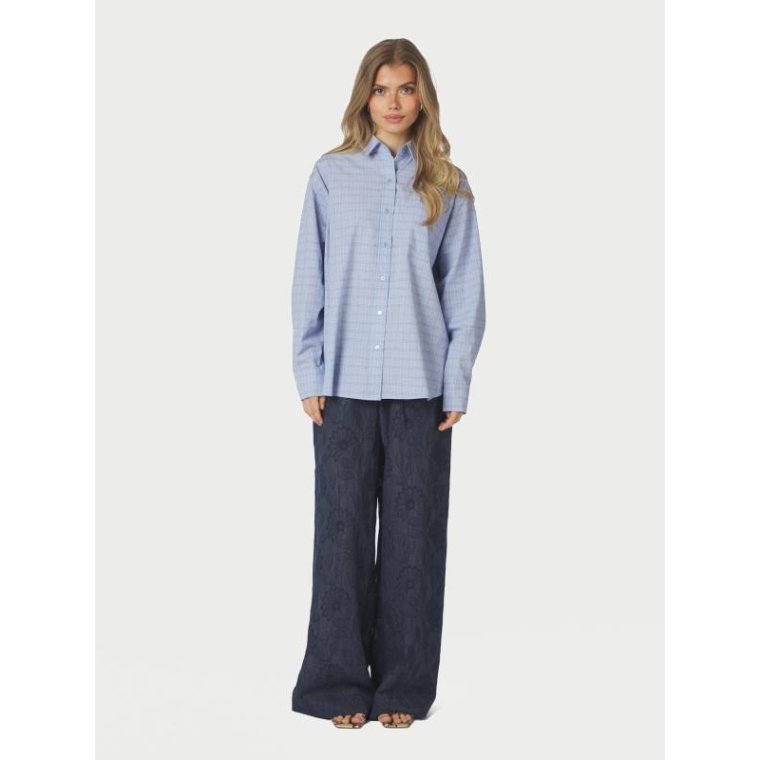 Neo Noir - Dalma Triple Check Shirt - Light Blue
