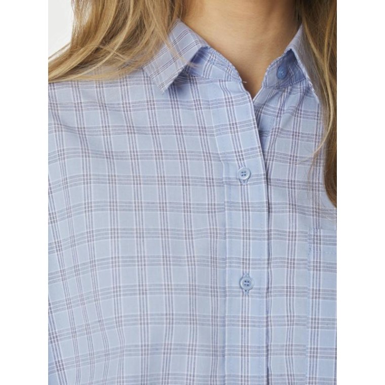 Neo Noir - Dalma Triple Check Shirt - Light Blue