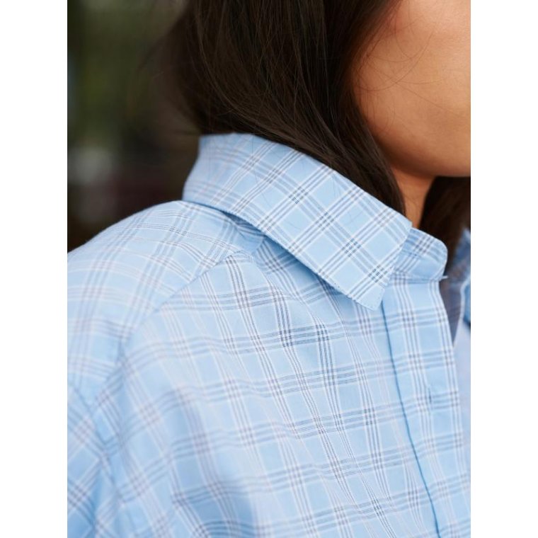 Neo Noir - Dalma Triple Check Shirt - Light Blue