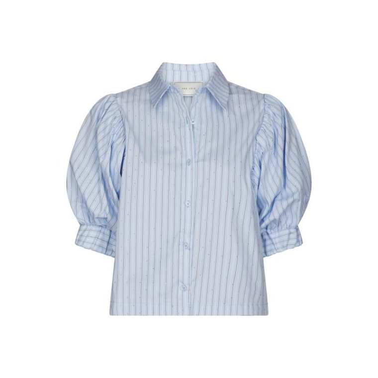 Neo Noir - Etta Stripe Stone Shirt - Light Blue