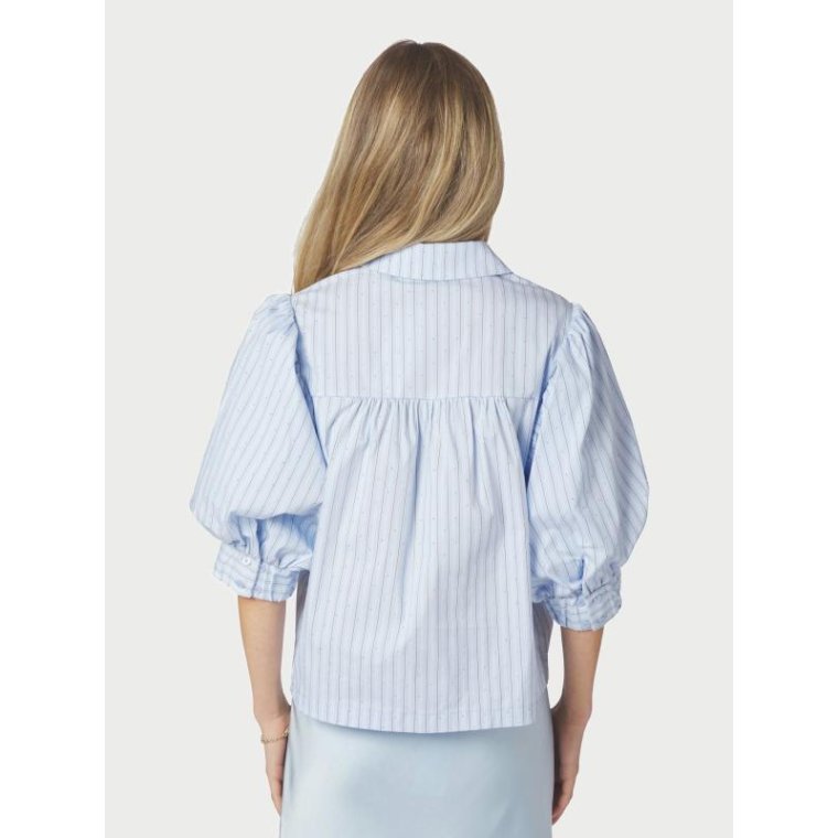 Neo Noir - Etta Stripe Stone Shirt - Light Blue
