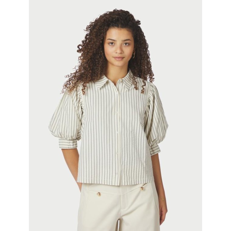 Neo Noir - Etta Slim Stripe Shirt - Off White