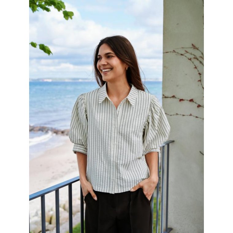 Neo Noir - Etta Slim Stripe Shirt - Off White