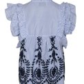 Neo Noir - Jayla Stripe Embroidery Top - Blue