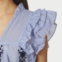 Neo Noir - Jayla Stripe Embroidery Top - Blue
