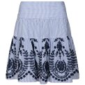 Neo Noir - Tarrow Stripe Embroidery Skirt - Blue