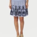 Neo Noir - Tarrow Stripe Embroidery Skirt - Blue