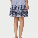 Neo Noir - Tarrow Stripe Embroidery Skirt - Blue