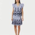 Neo Noir - Tarrow Stripe Embroidery Skirt - Blue