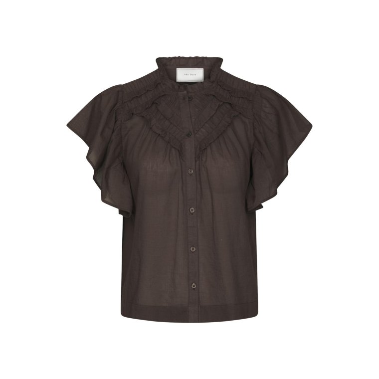 Neo Noir - Vinsa S Voile Top - Dark brown