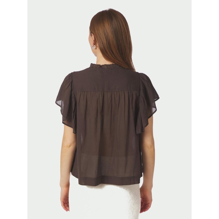 Neo Noir - Vinsa S Voile Top - Dark brown