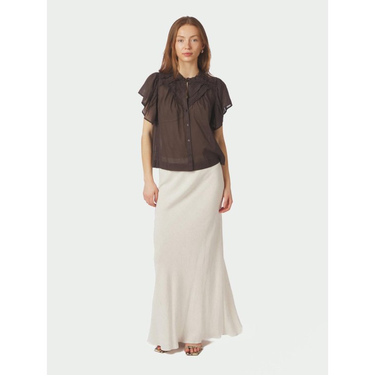 Neo Noir - Vinsa S Voile Top - Dark brown