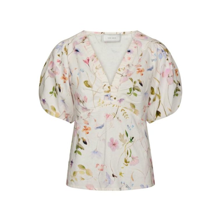 Neo Noir - Irina Flower Blouse - Off White
