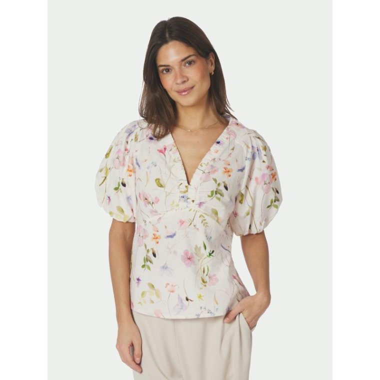 Neo Noir - Irina Flower Blouse - Off White