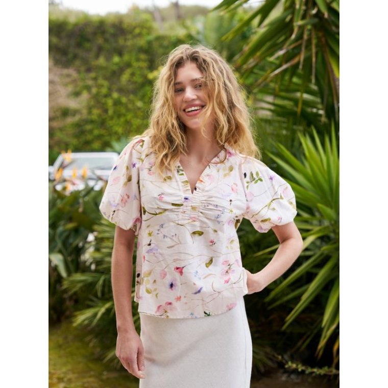 Neo Noir - Irina Flower Blouse - Off White