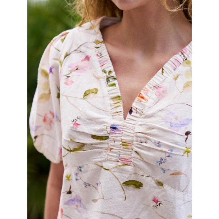 Neo Noir - Irina Flower Blouse - Off White