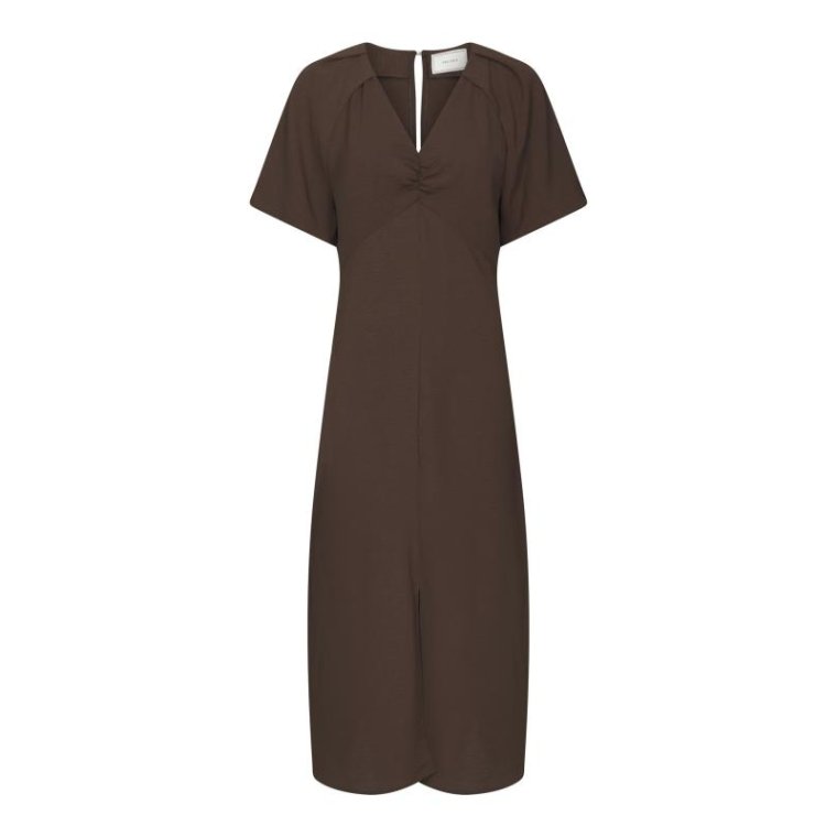 Neo Noir - Bomba Structure Solid Dress - Dark brown