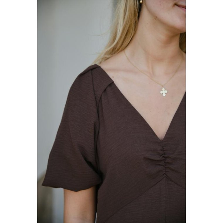 Neo Noir - Bomba Structure Solid Dress - Dark brown
