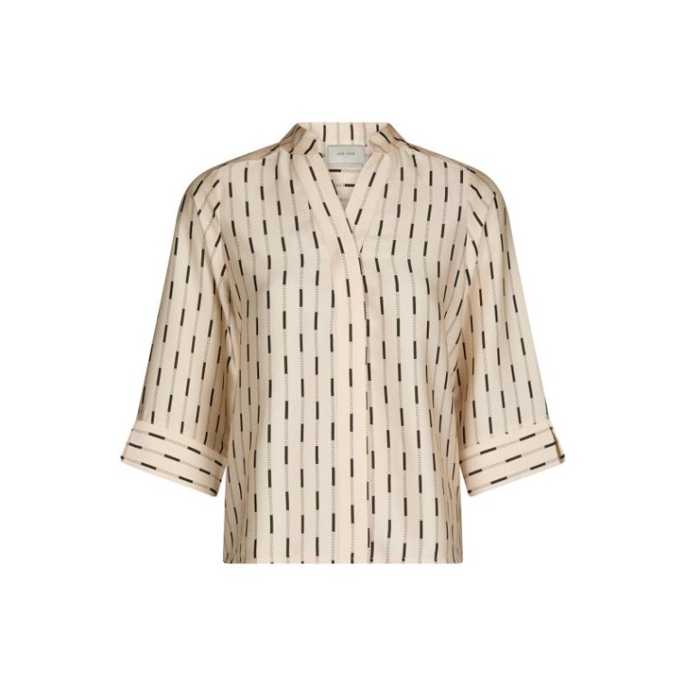 Neo Noir - Camile Print Blouse - Creme