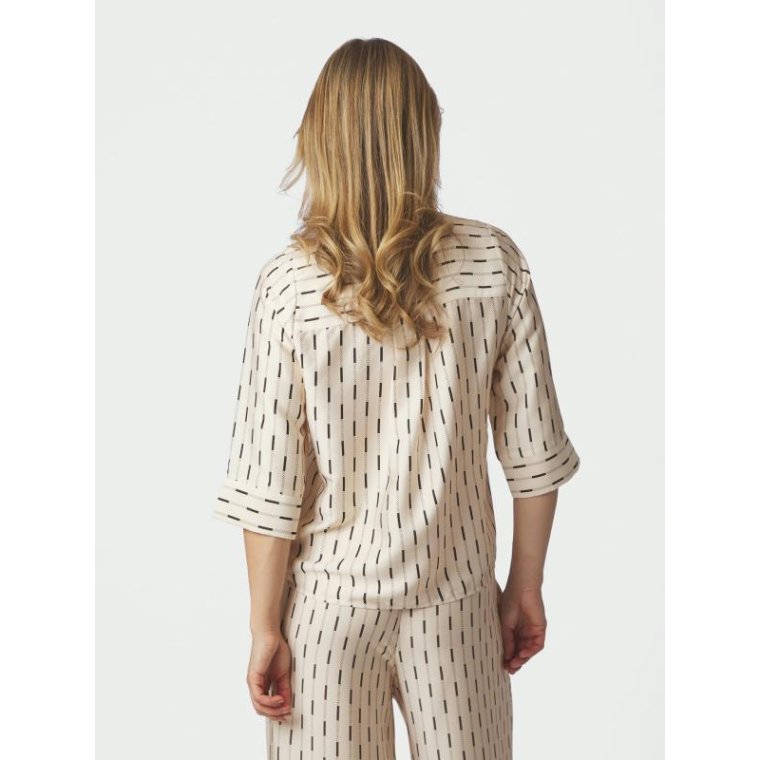 Neo Noir - Camile Print Blouse - Creme