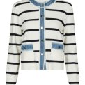 Neo Noir - Zelma Stripe Denim Cardigan - Off White