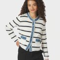 Neo Noir - Zelma Stripe Denim Cardigan - Off White
