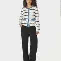 Neo Noir - Zelma Stripe Denim Cardigan - Off White