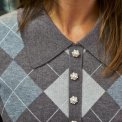 Neo Noir - Gia Check Knit Blouse - Dark Taupe