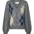 Neo Noir - Beleney Small Check Fluff Cardigan - Dark Grey