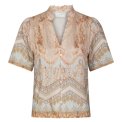 Neo Noir - Torana Flower Border Blouse - Flower Peach