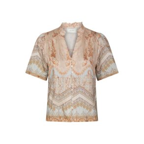 Neo Noir - Torana Flower Border Blouse - Flower Peach
