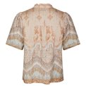 Neo Noir - Torana Flower Border Blouse - Flower Peach