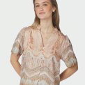 Neo Noir - Torana Flower Border Blouse - Flower Peach