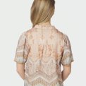 Neo Noir - Torana Flower Border Blouse - Flower Peach
