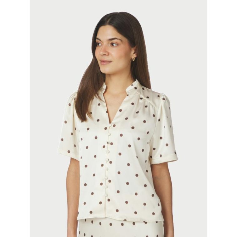 Neo Noir - Torana Dotted Blouse - Creme