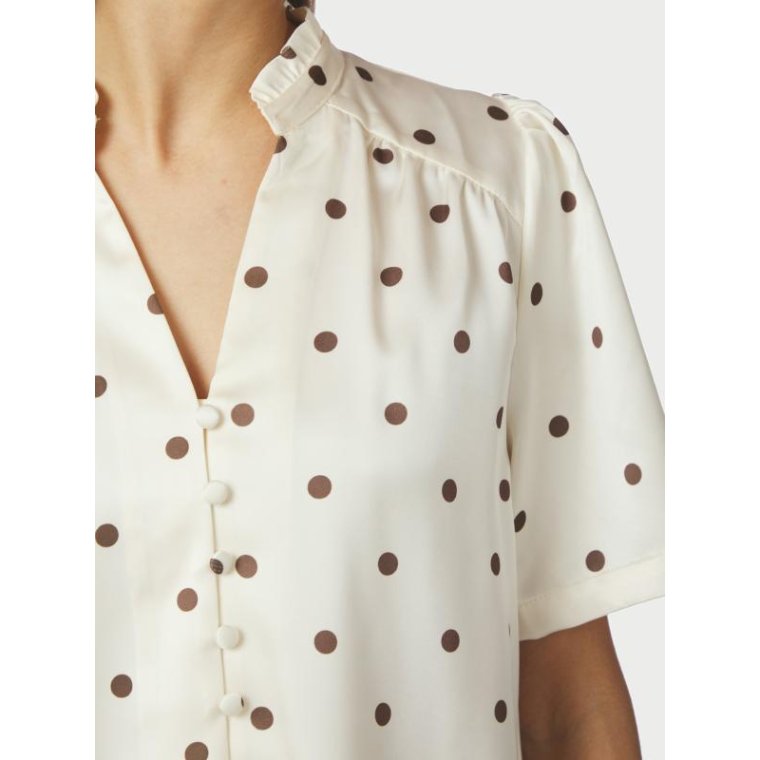 Neo Noir - Torana Dotted Blouse - Creme