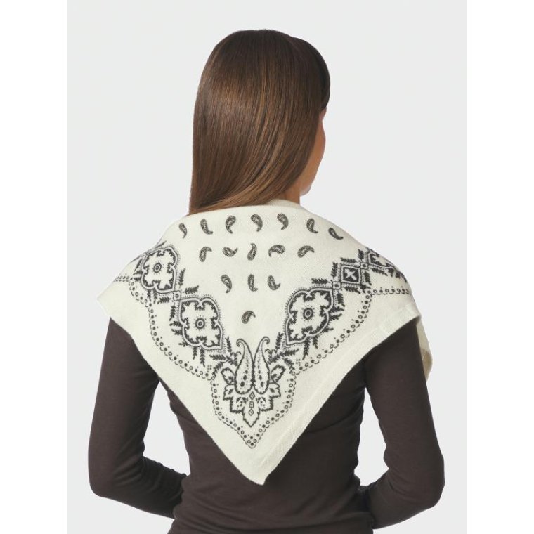 Neo Noir - Adelina Paisley Knit Scarf - Off White