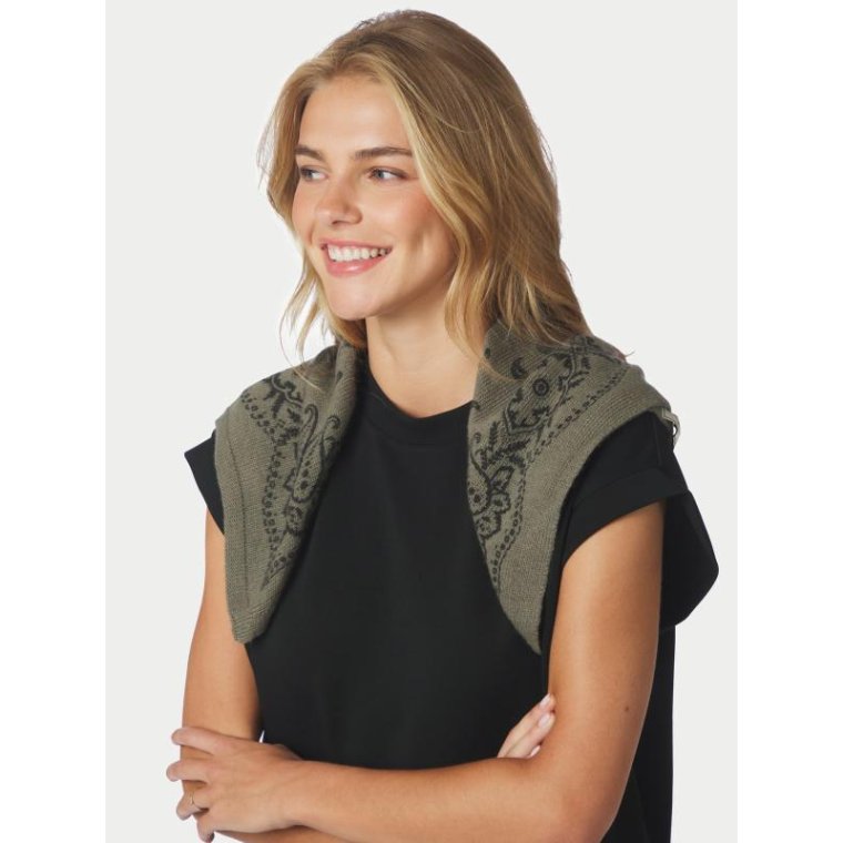 Neo Noir - Adelina Paisley Knit Scarf - Army