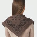 Neo Noir - Adelina Paisley Knit Scarf - Brown Melange