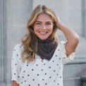 Neo Noir - Adelina Paisley Knit Scarf - Brown Melange