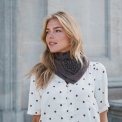 Neo Noir - Adelina Paisley Knit Scarf - Brown Melange