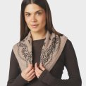 Neo Noir - Adelina Paisley Knit Scarf - Beige Melange