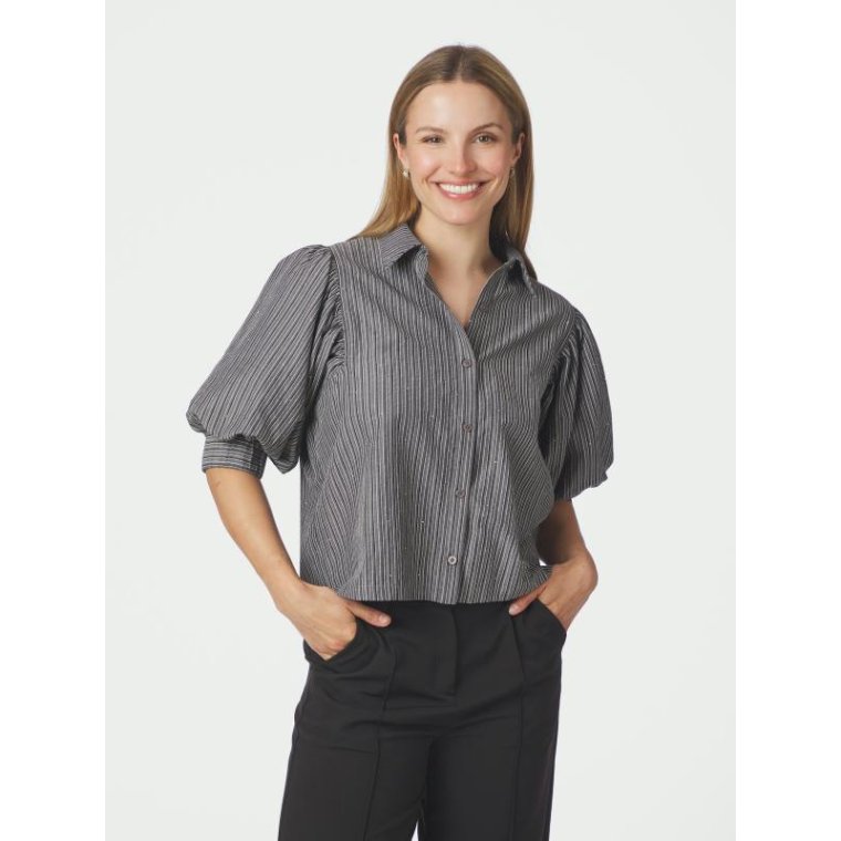 Neo Noir - Etta Stripe B Shirt - Dark Grey