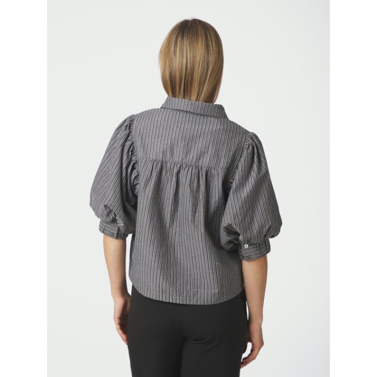 Neo Noir - Etta Stripe B Shirt - Dark Grey