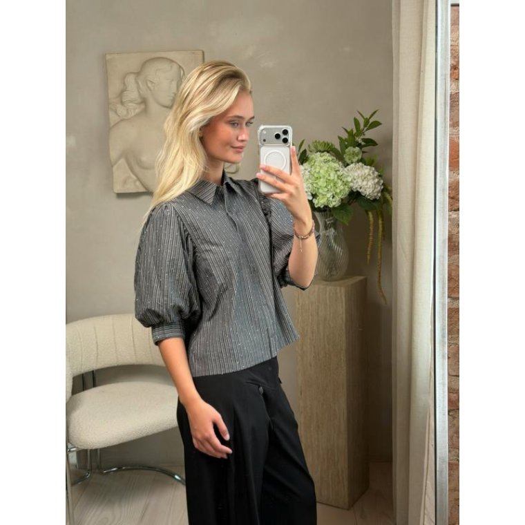 Neo Noir - Etta Stripe B Shirt - Dark Grey
