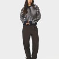 Neo Noir - Isana Stripe Fluffy Knit Cardigan - Navy striped