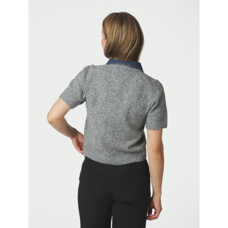Neo Noir - Amoria Knit Cardigan - Grey melange