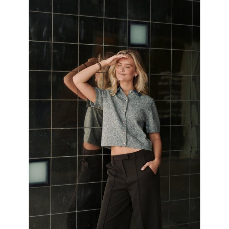 Neo Noir - Amoria Knit Cardigan - Grey melange